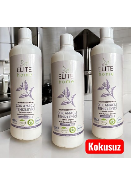 Organik ve Vegan Sertifikalı Çok Amaçlı Temizleyici 3 Lü Set Kokusuz 750 ml *3
