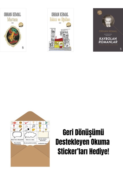 Murtaza (Midi Boy) + Eskici ve Oğulları (Midi Boy) + Kaybolan Romanlar + Okuma Sticker'ları