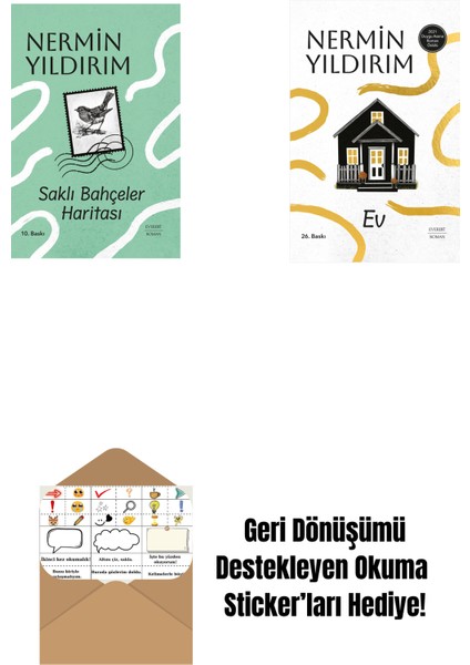 Saklı Bahçeler Haritası (Ciltli) + Ev (Ciltli) + Okuma Sticker'ları
