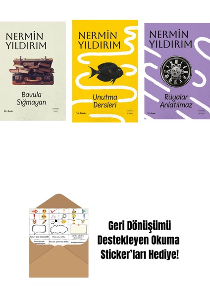 Bavula Sığmayan (Ciltli) + Unutma Dersleri (Ciltli) + Rüyalar Anlatılmaz + Okuma Sticker'ları