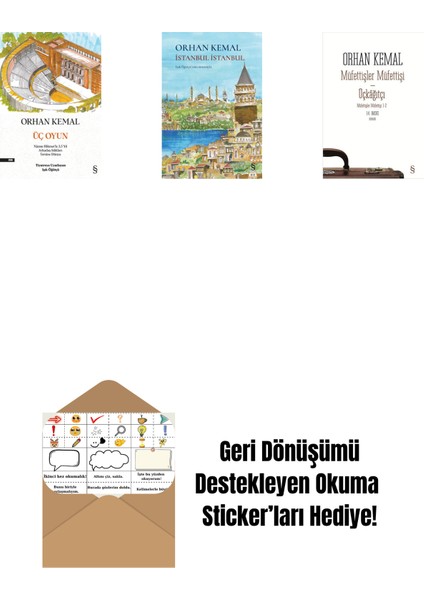 Üç Oyun + Istanbul Istanbul (Ciltli) + Müfettişler Müfettişi - Üçkâğıtçı (2 Kitap Bir Arada) + Okuma Sticker'ları