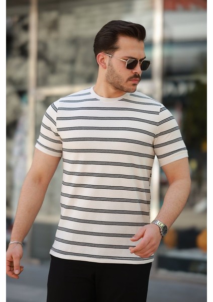 Erkek Çizgili Kısa Kollu T-Shirt