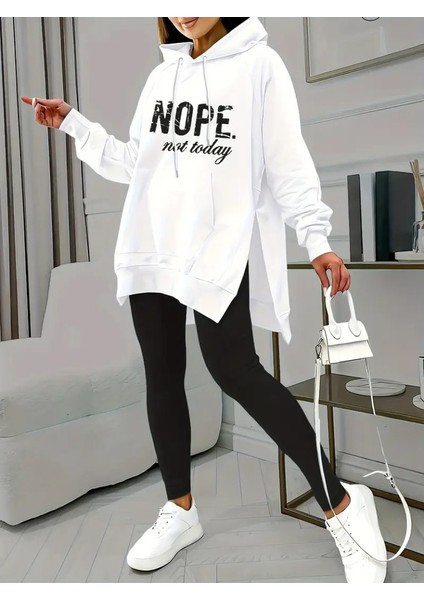 Kadın Uzun Kollu Kapşonlu Bağcıklı Viskon Iki Iplik Sweat fiyatları