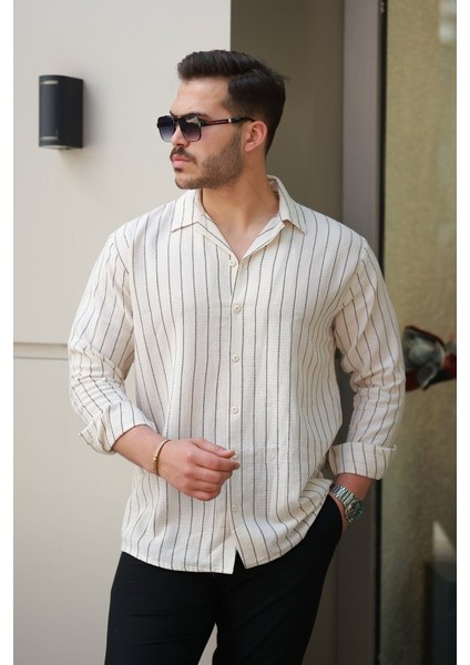 Erkek Çizgili Keten Gömlek fiyatları