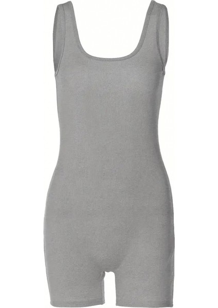 Kadın Kalın Askılı Bodycon Tulum