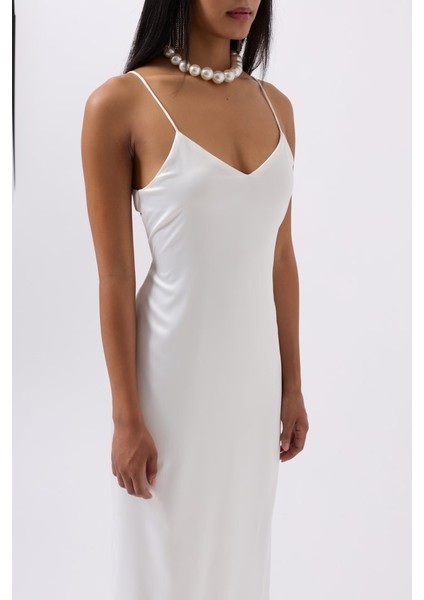 Saten Ince Asklı Elbise modelleri