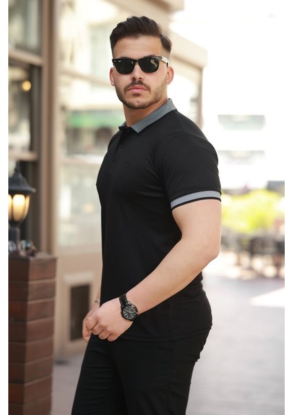 Erkek Yakalı Kagi Kumaş Kısa Kollu T-Shirt fiyatları