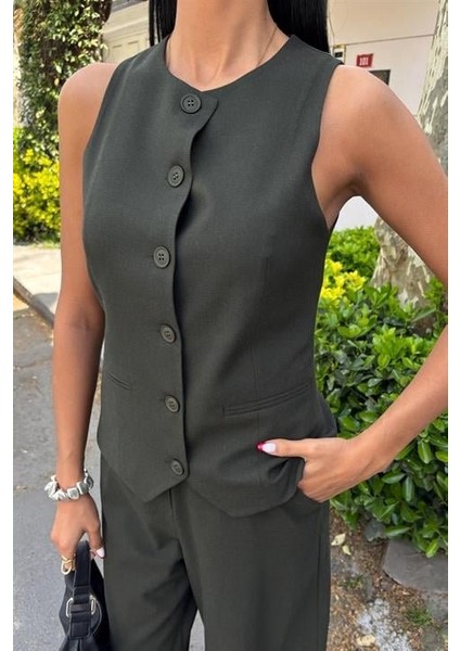 Midi Şortlu ve Yelekli Viscon Takım 10167 indirimleri