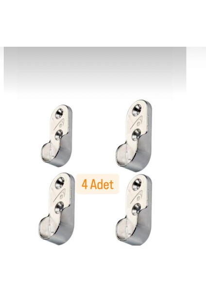 Askı Flaşı Gardrop Dolap Içi Boru Askı Aparatı 4 Adet