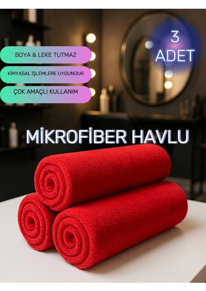( 3 Adet ) 50X90CM Mikrofiber Havlu , Berber Havlusu, Kuaför Havlusu, Sporcu Havlusu, El Yüz Havlusu