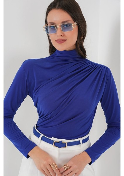 925 Büzgü Detaylı Sandy Bluz - Saks fırsatları