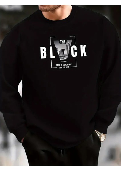 Erkek Uzun Kollu Bisiklet Yaka Black Logolu Iki Iplik Bluz modelleri