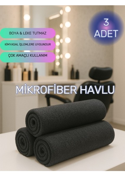 ( 3 Adet ) 50X90CM Mikrofiber Havlu , Berber Havlusu, Kuaför Havlusu, Sporcu Havlusu, El Yüz Havlusu