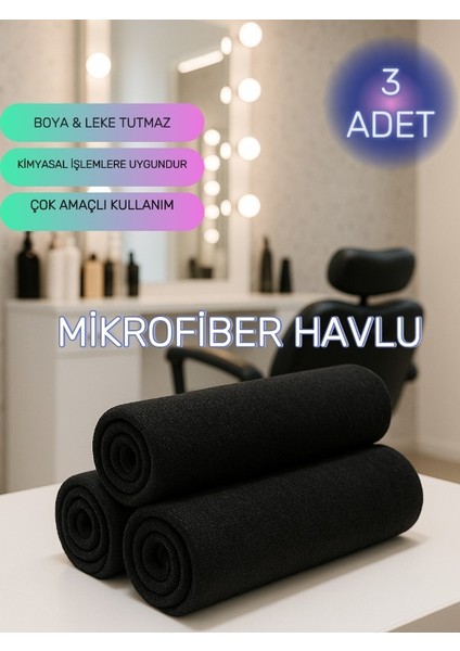 ( 3 Adet ) 50X90CM Mikrofiber Havlu , Berber Havlusu, Kuaför Havlusu, Sporcu Havlusu, El Yüz Havlusu
