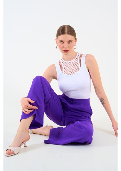 Içi Dantelli Kaşkorse Atlet - Beyaz