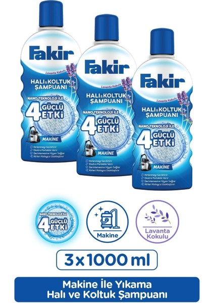 Fakir Halı ve Koltuk Şampuanı Lavanta Kokulu Makine x 3