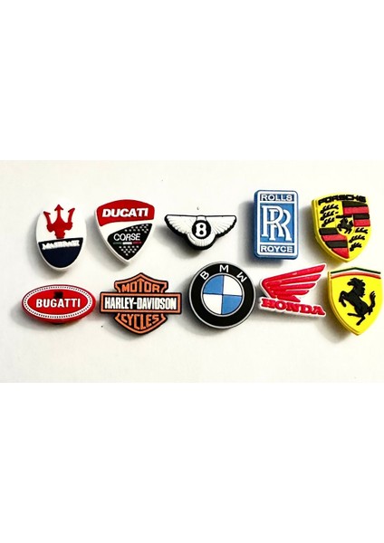 10 Adet Crocssüs Terlik Süsü Araba Logo (Ithal Üründür)