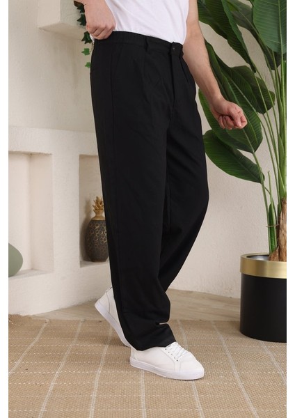 Erkek Beli Lastikli Pileli Baggy Pantolon fiyatları