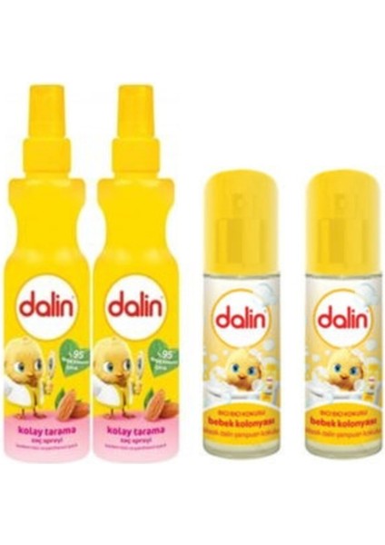 Dalin Badem Özlü Kolay Tarama Saç Spreyi 200 ml 2 Adet-Bebek Kolonyası Bıcı Bıcı Kokulu 150 Ml-2 Adet
