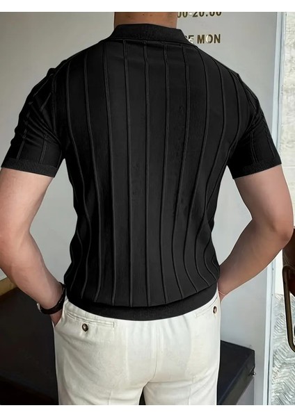Erkek Kısa Kollu Yakalı Önden Düğmeli Triko Bluz modelleri