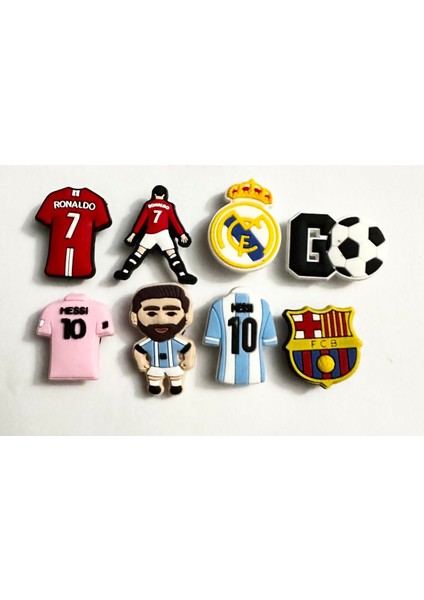 8 Adet Crocssüs Terlik Süsü Messi & Ronaldo Ithal Üründür