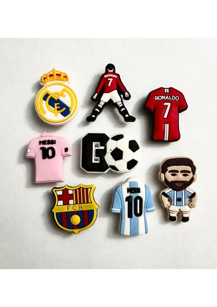 8 Adet Crocssüs Terlik Süsü Messi & Ronaldo Ithal Üründür