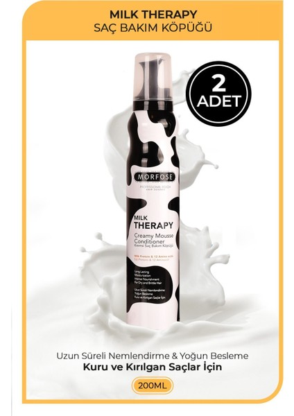 Morfose Milk Therapy Saç Bakım Köpüğü 200 ml 2 Adet
