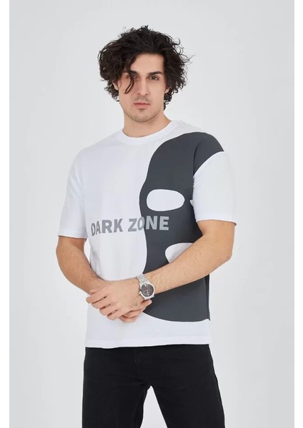 Erkek Baskılı T-Shirt - Beyaz fırsatları
