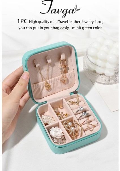 Mini Mücevher Takı Kutusu - Kolye, Yüzük, Küpe Düzenleyici Takı Çantası