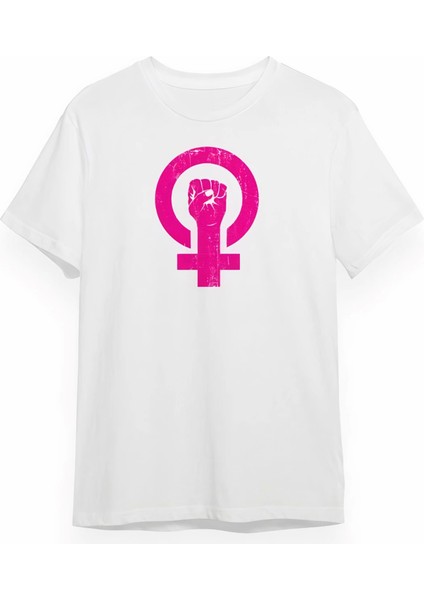 8 Mart Dünya Kadınlar Günü Için Özel Baskılı T-Shirt - Beyaz