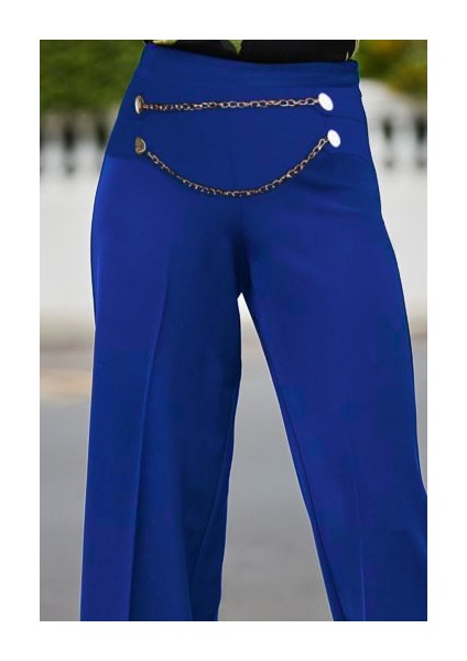 Kadın Beli Zincir Detay Ithal Krep Pantolon fiyatları