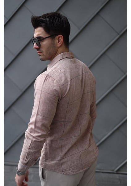 Erkek Pamuklu Keten Kumaş Gömlek modelleri