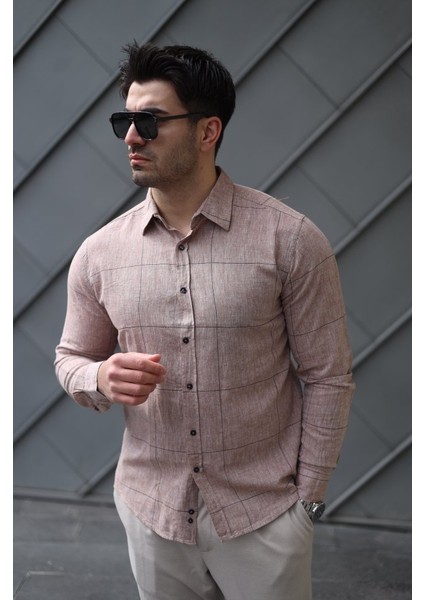 Erkek Pamuklu Keten Kumaş Gömlek indirimleri