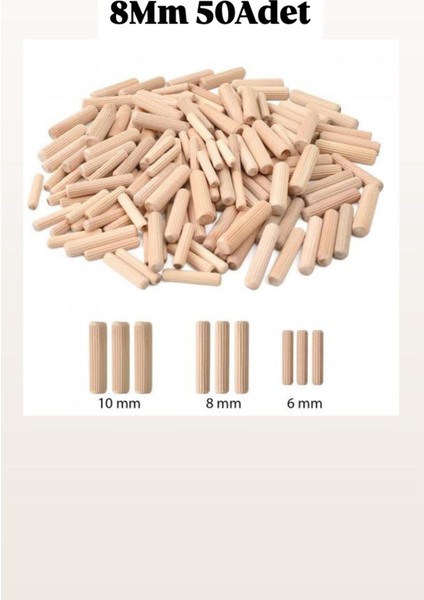 Ahşap Kavela 8X35MM 50 Adet