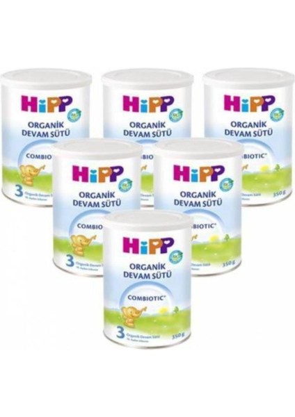 Hipp 3 Organic Combiotic Devam Sütü 350 Gram (6 Adet)