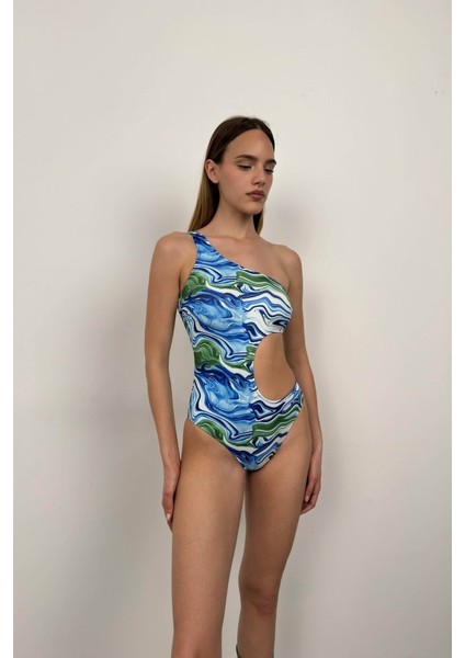 Tek Omuz Desenli Mayokini fiyatları