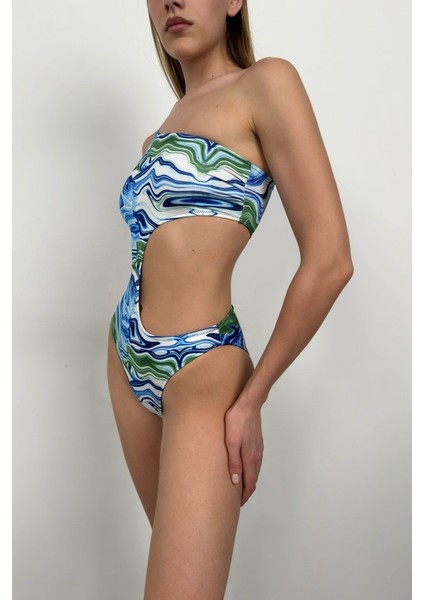 Tek Omuz Desenli Mayokini fırsatları