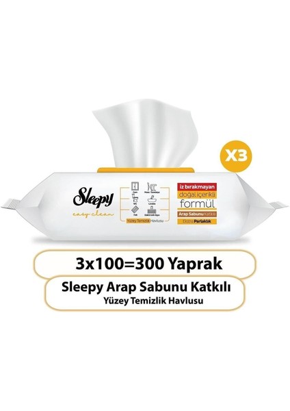 Easy Clean Arap Sabunu Katkılı Yüzey Temizlik Havlusu&mendili 3X100 (300 Yaprak) fiyatları