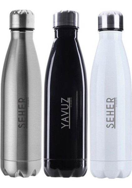 Kişiye Özel Şişe Tasarımlı Çelik Termos - 500 ml fiyatları