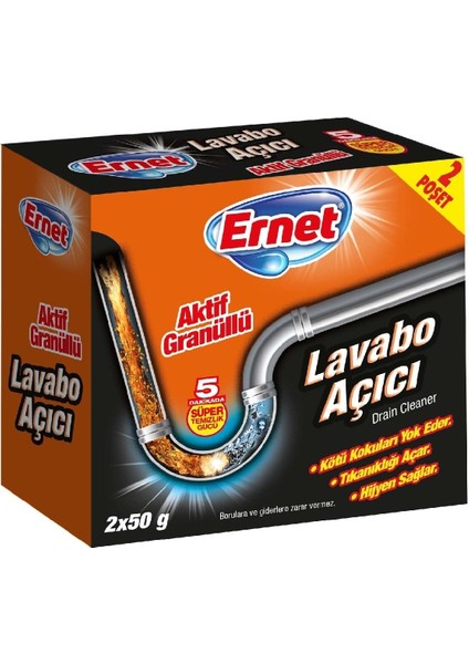 Ernet Lavabo Açıcı Granül 2X50 G