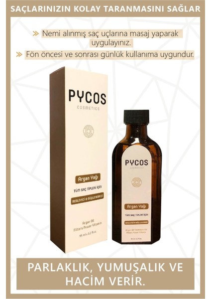 Pycos Argan Yağı 95 Ml, Yıpranmış ve Yavaş Uzayan Saçlara Özel Besleyici Bakım Yağı modelleri