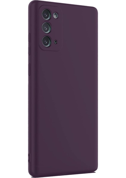 Samsung Galaxy Note 20 Kılıf First Silikon - Mürdüm Dsdrn