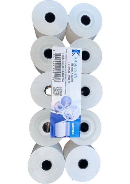 Eba Kağıt - Kasetsan 58 mm x 50 mt Akaryakıt Termal Pos Yazarkasa Kağıdı 100 Adet /1. Sınıf Kalite