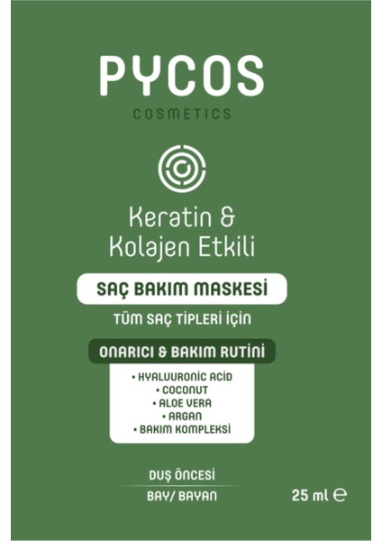 Keratin-Kolajen Etkili Yoğun Saç Bakım Maskesi, Yıpranmış-Kuru-Cansız Saçlara Özel 3ADET
