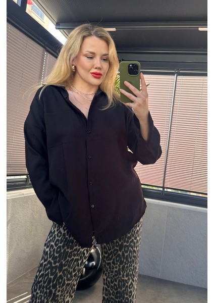 Siyah Tek Cepli Tensel Gömlek fiyatları