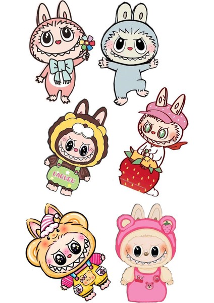 Labubu Sticker Telefon Laptop Notebook Tablet Defter Matara Stiker Etiket ST1008