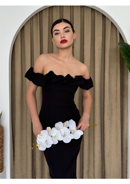 Popi Madonna Yaka Kalem Elbise