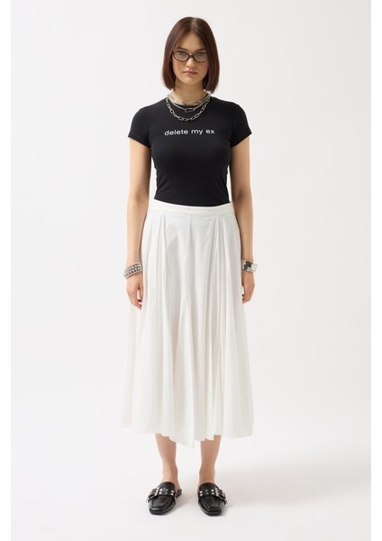 Baskılı Likralı Crop T-Shirt fiyatları