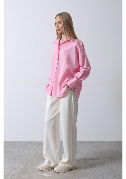 Geniş Manşet Detaylı Gömlek - Şeker Pembe fiyatları