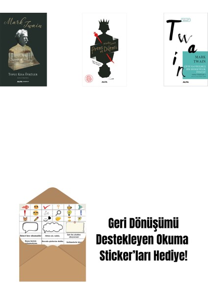 Toplu Kısa Öyküler + Prens ve Dilenci + Çifte Kavrulmuş Bir Dedektiflik Öyküsü + Okuma Sticker'ları